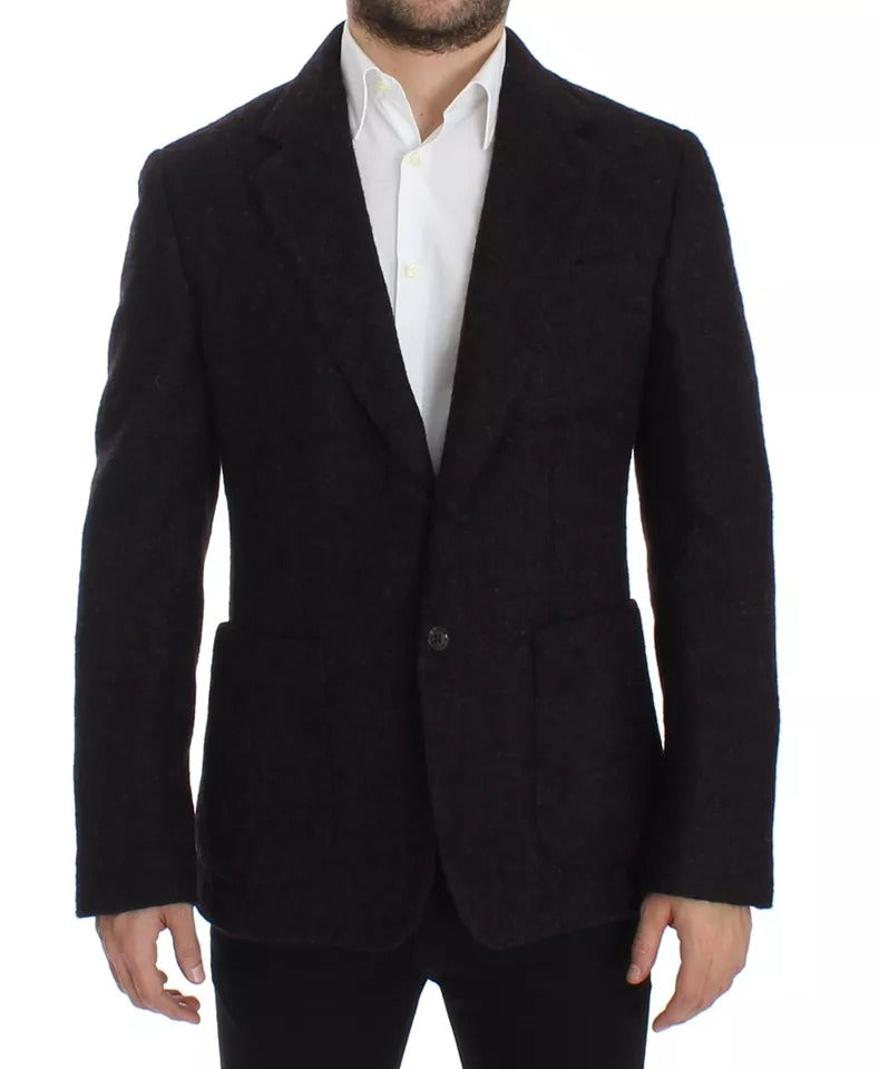 Blazer con due bottoni in alpaca bordeaux