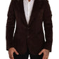 Blazer con logo DG e cappotto slim fit in velluto a coste marrone