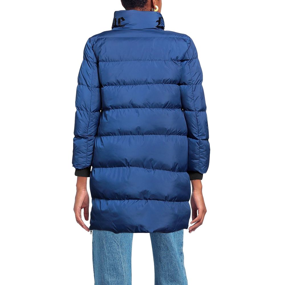 Giacca lunga in piumino chic con dettaglio logo