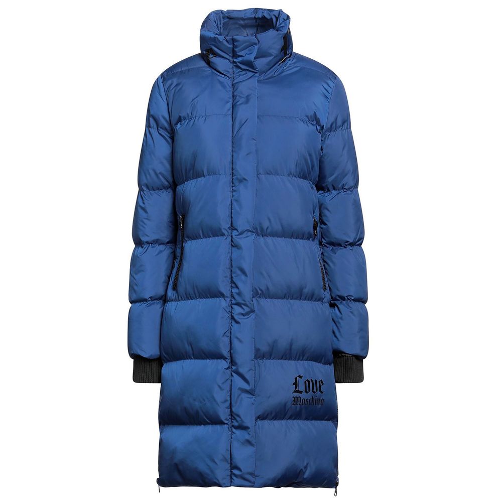 Giacca lunga in piumino chic con dettaglio logo