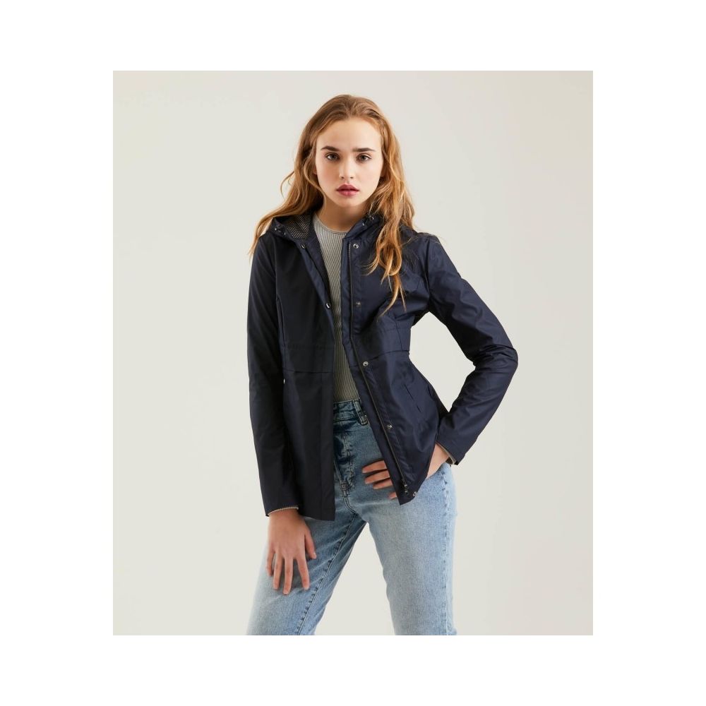 Blue Polyester Women Jacket