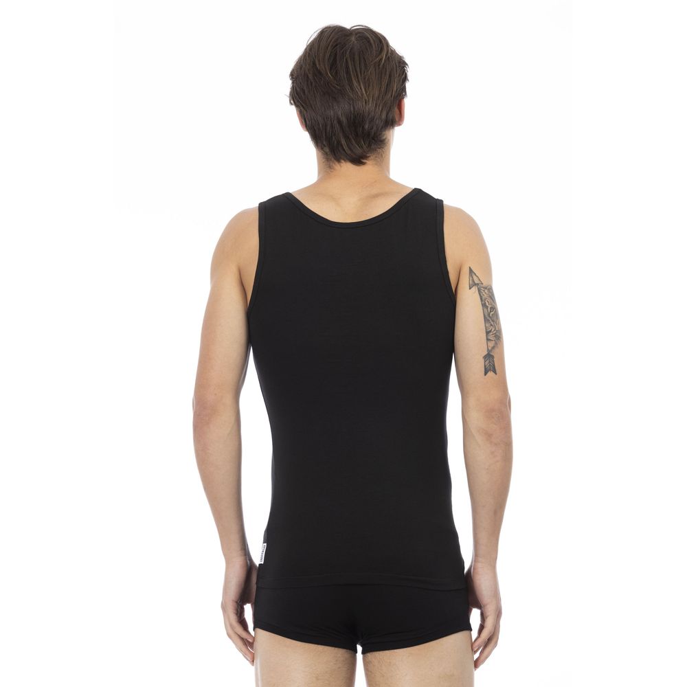 Schwarzes Herren-Tanktop aus Baumwolle