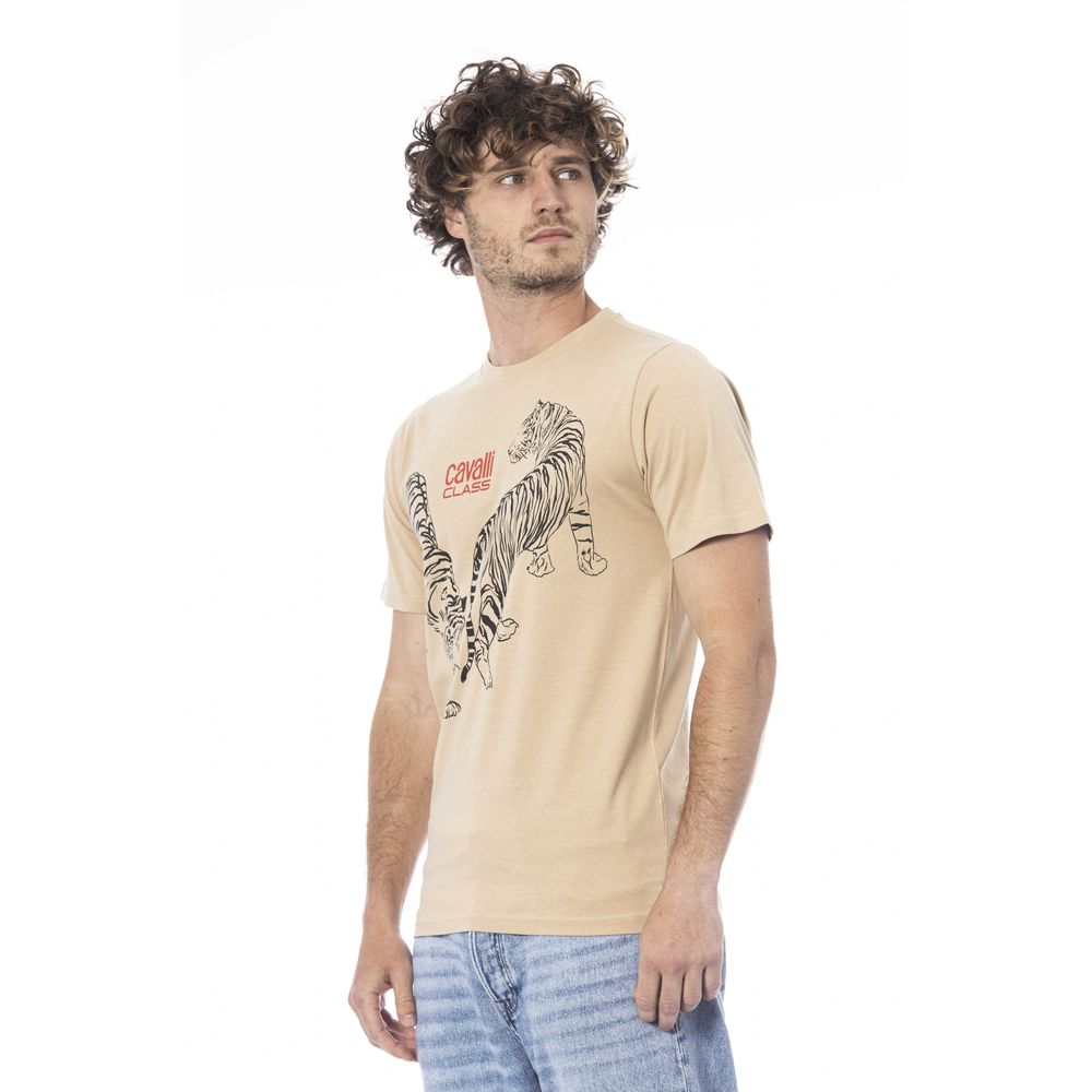 Beiges Herren-T-Shirt aus Baumwolle