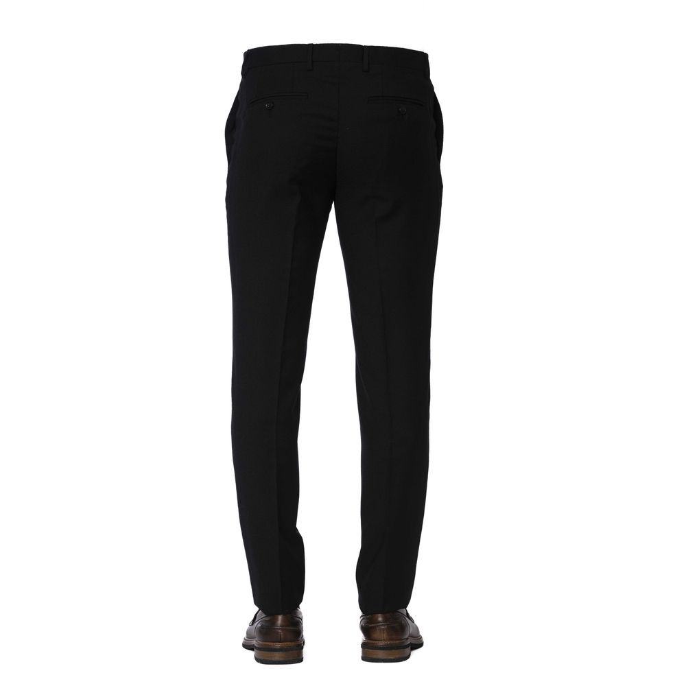 Black Wool Men Pants