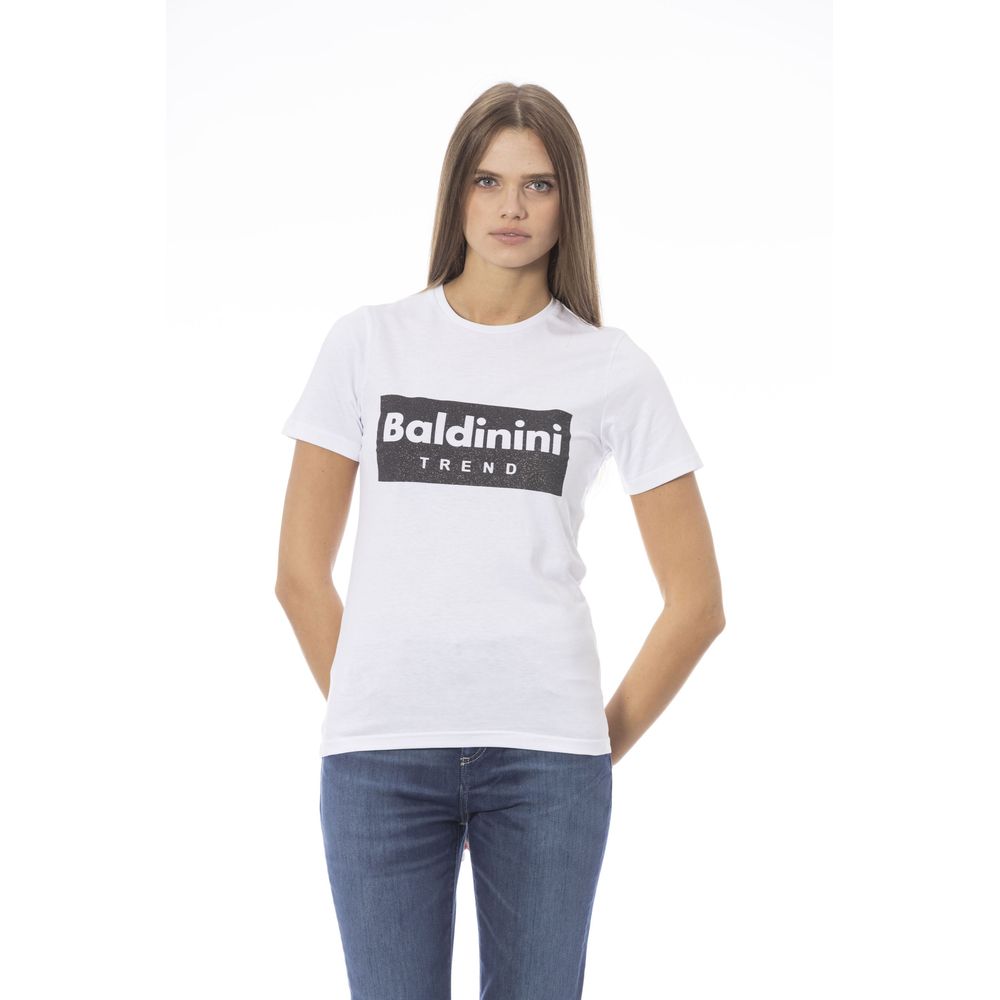 Weißes Damen-T-Shirt aus Baumwolle