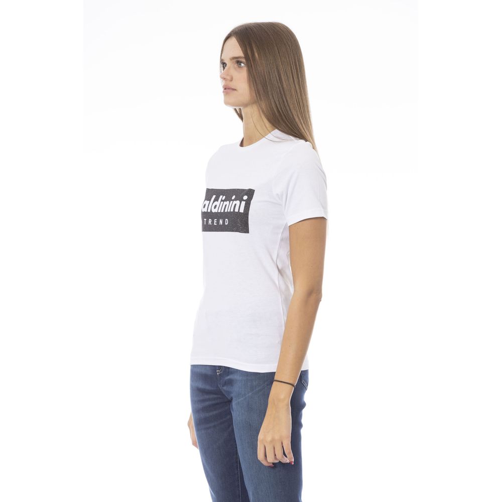 Weißes Damen-T-Shirt aus Baumwolle