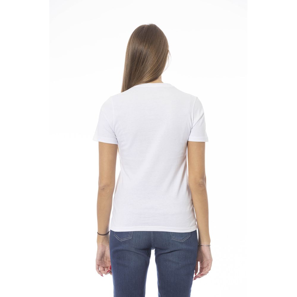 Weißes Damen-T-Shirt aus Baumwolle