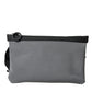 Gray Neoprene Logo Zip Waist Fanny Pack Belt Pouch Bag