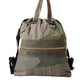 Military Green Patchwork Rucksack Backpack Bag