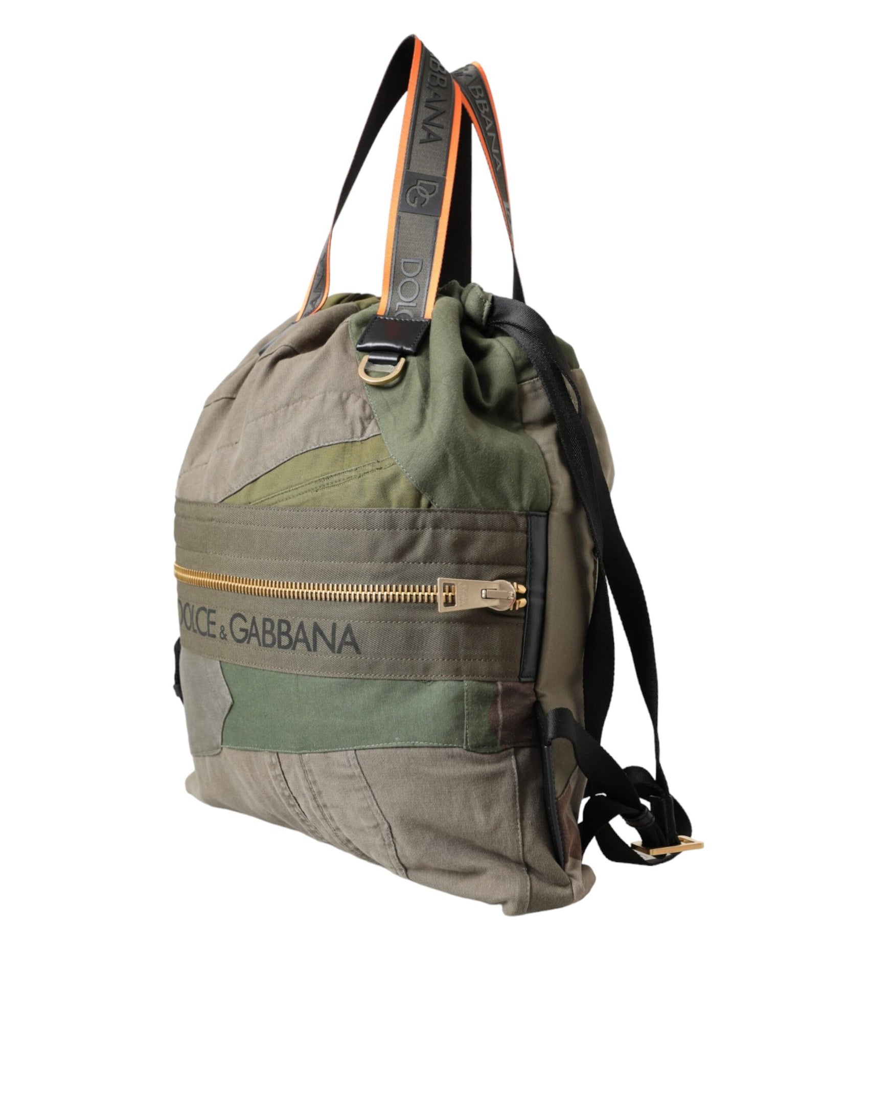 Zaino con patchwork verde militare