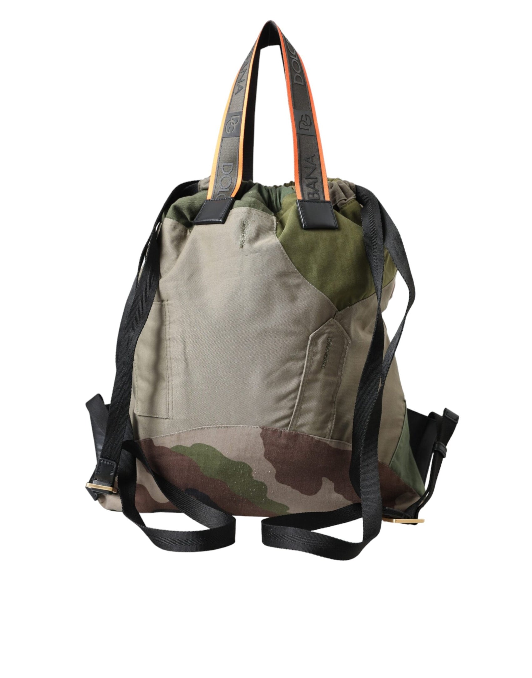 Zaino con patchwork verde militare