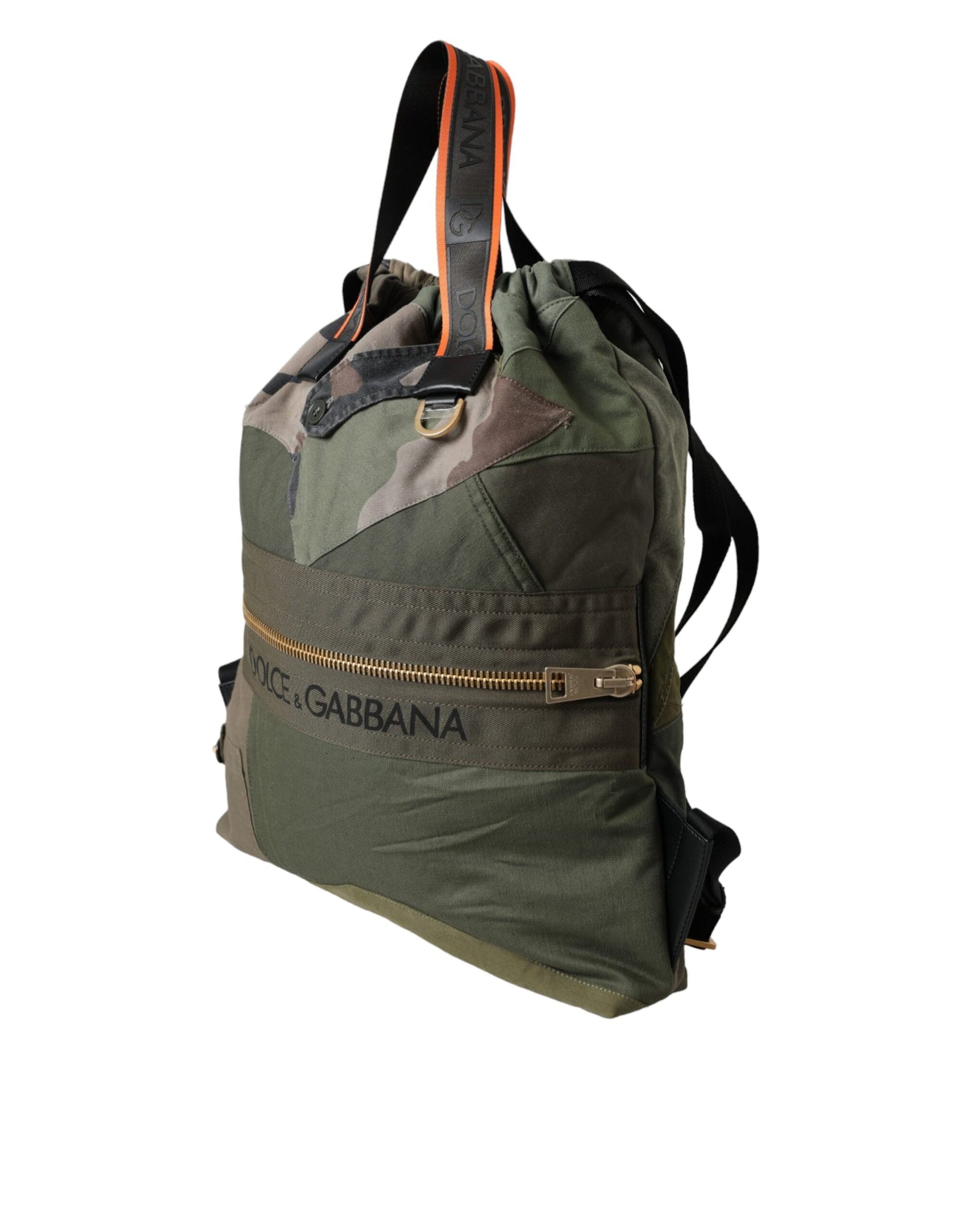 Zaino con patchwork verde militare