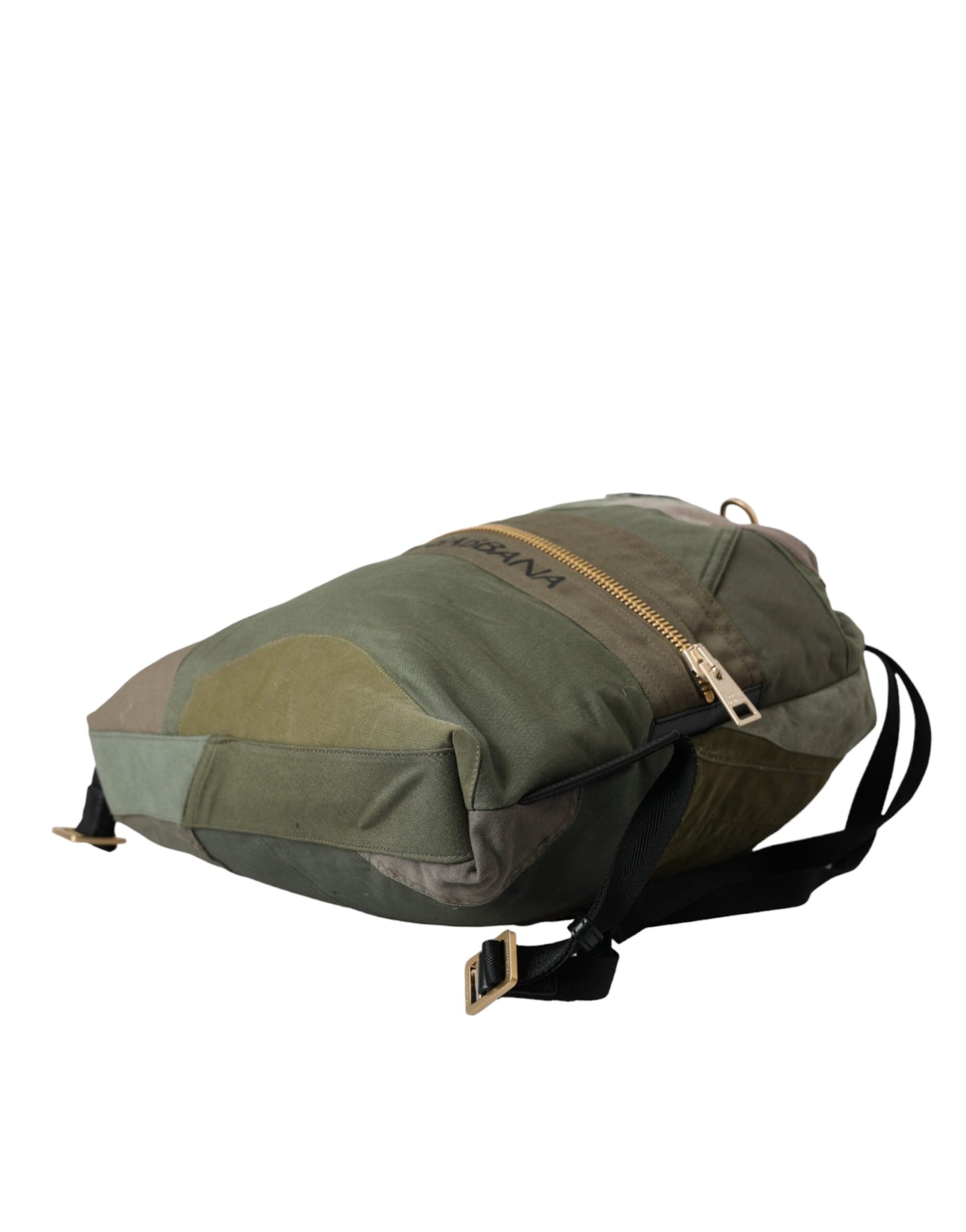 Zaino con patchwork verde militare
