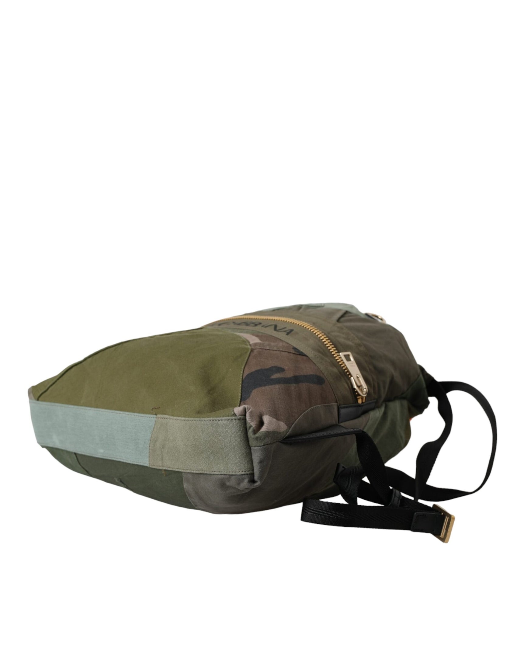 Zaino con patchwork verde militare