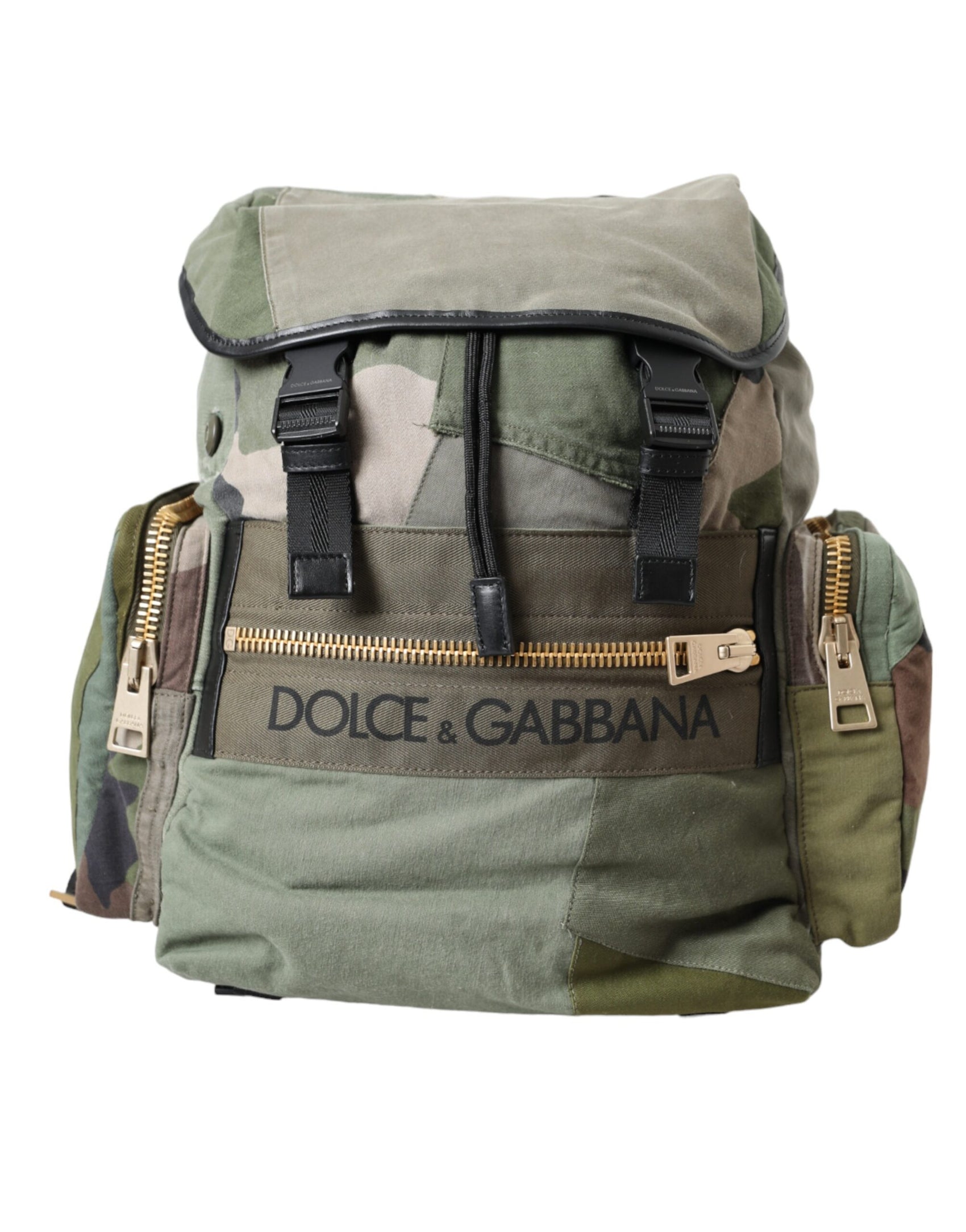 Zaino con patchwork verde militare