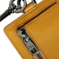 Orange Calf Leather Credit Card Holder Clip On Wallet