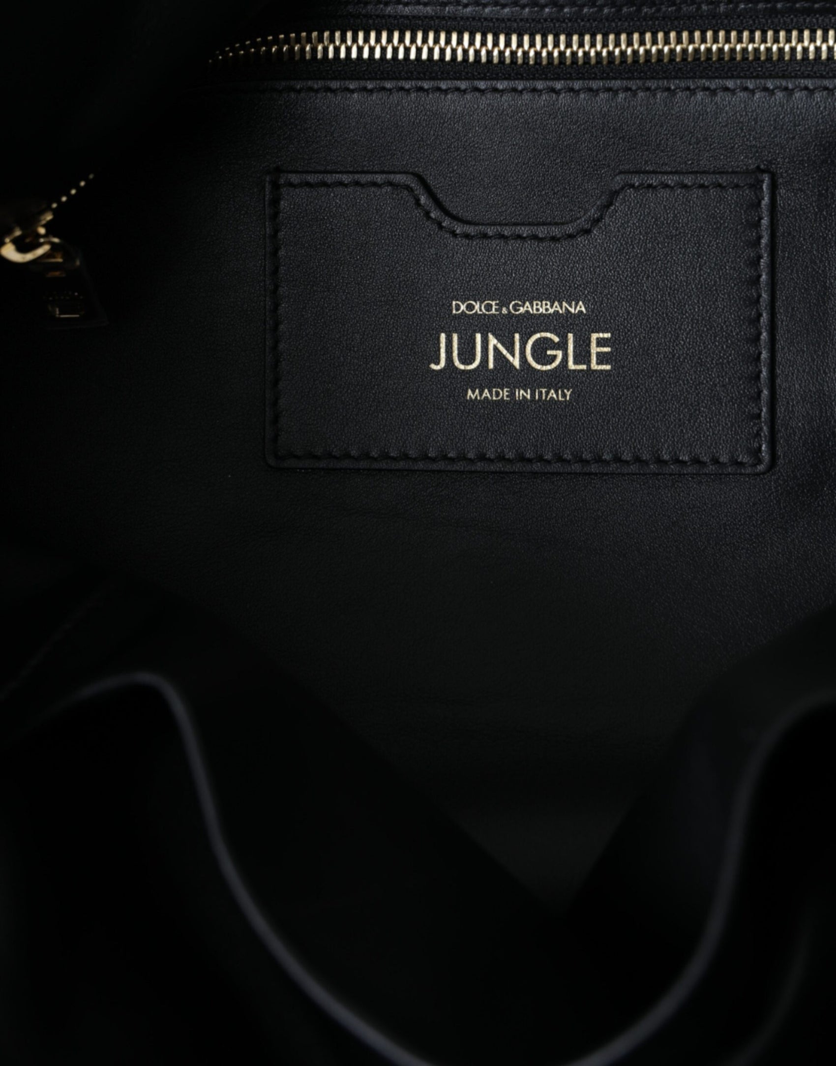 Schwarze gesteppte Einkaufstasche „JUNGLE“ aus Leder