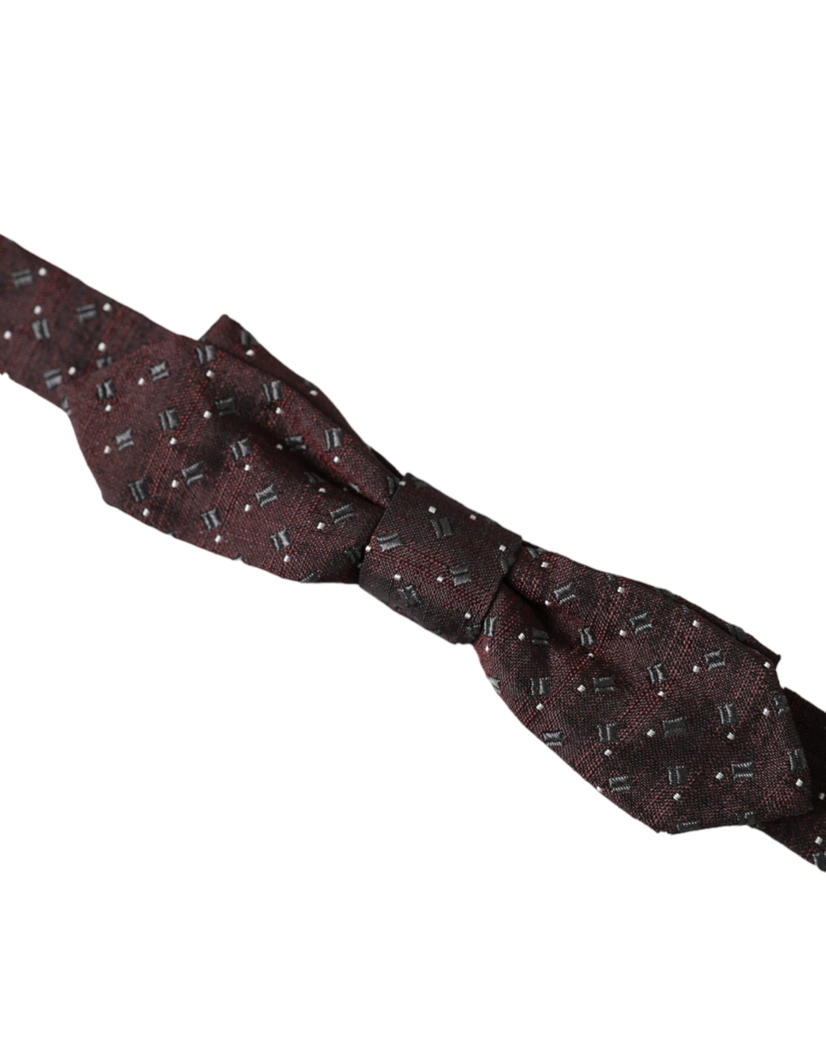 Papillon regolabile con motivo in seta color marrone