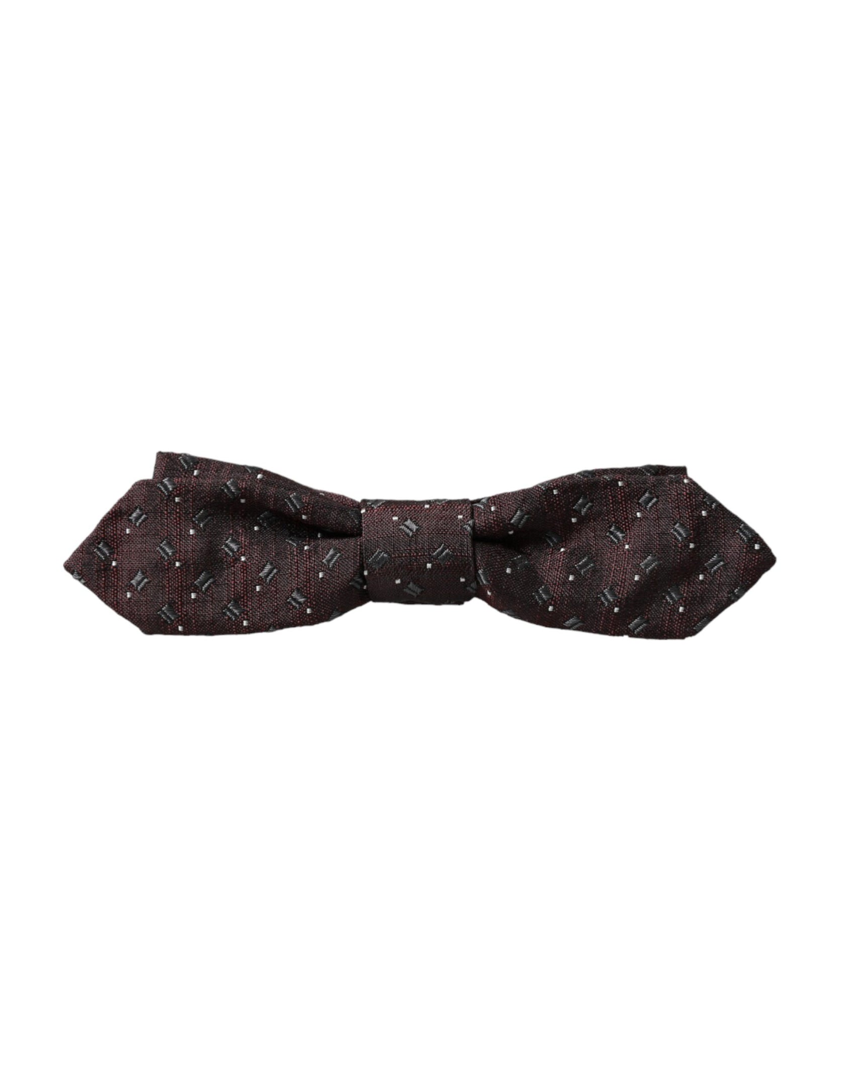 Papillon regolabile con motivo in seta color marrone