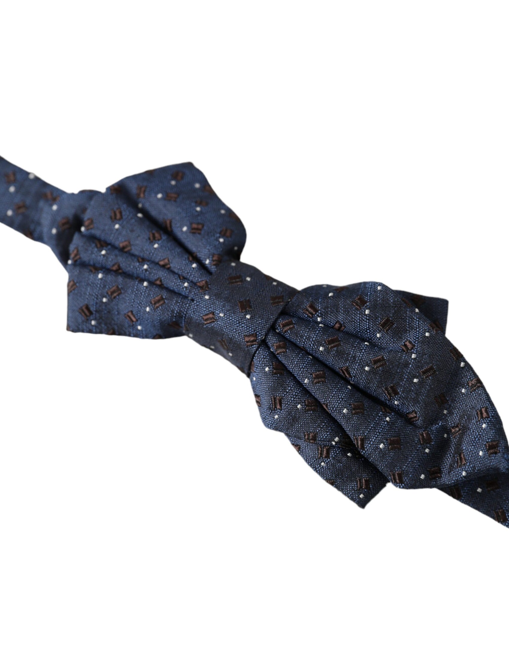 Papillon regolabile da uomo con fantasia in seta blu navy