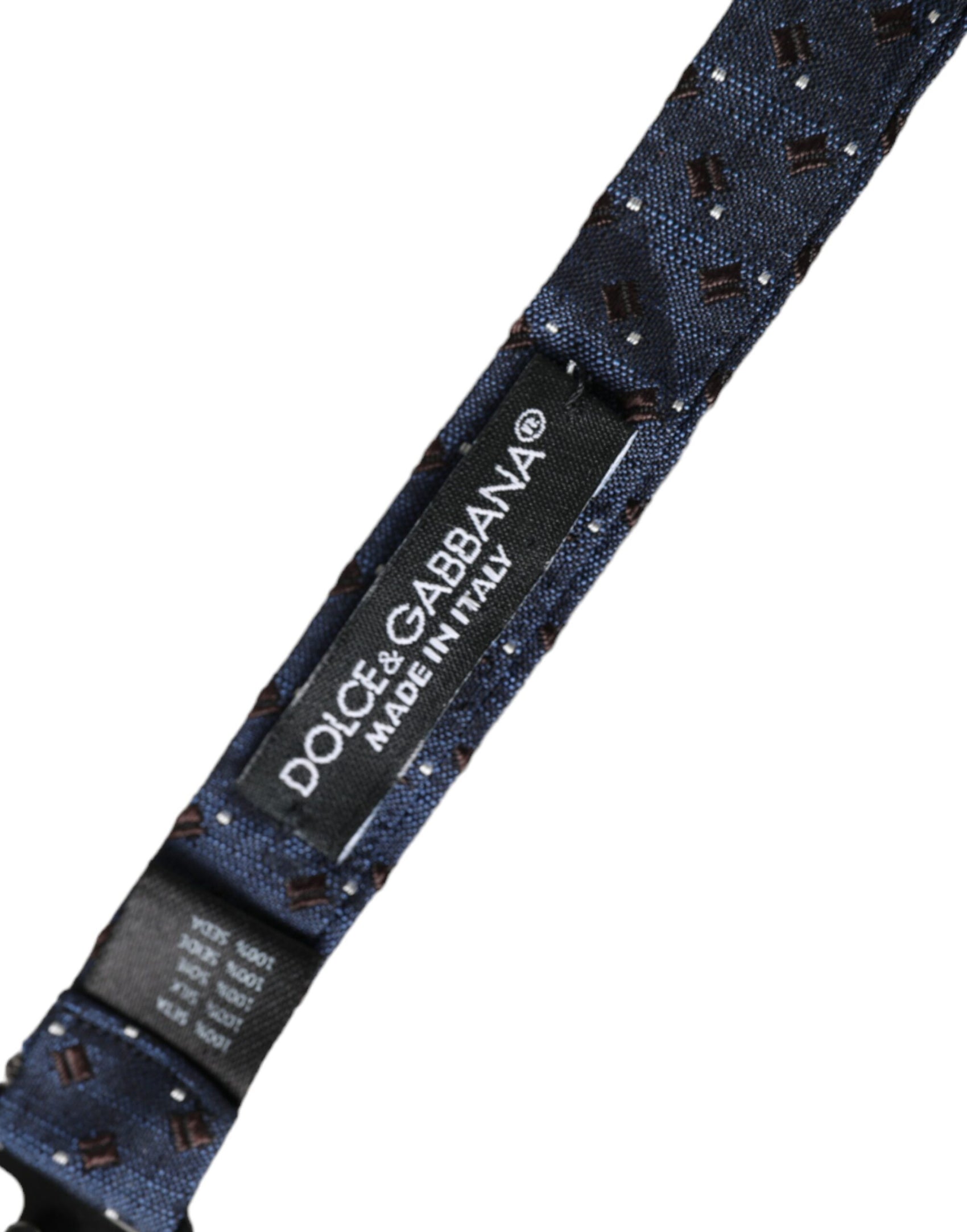 Papillon regolabile da uomo con fantasia in seta blu navy
