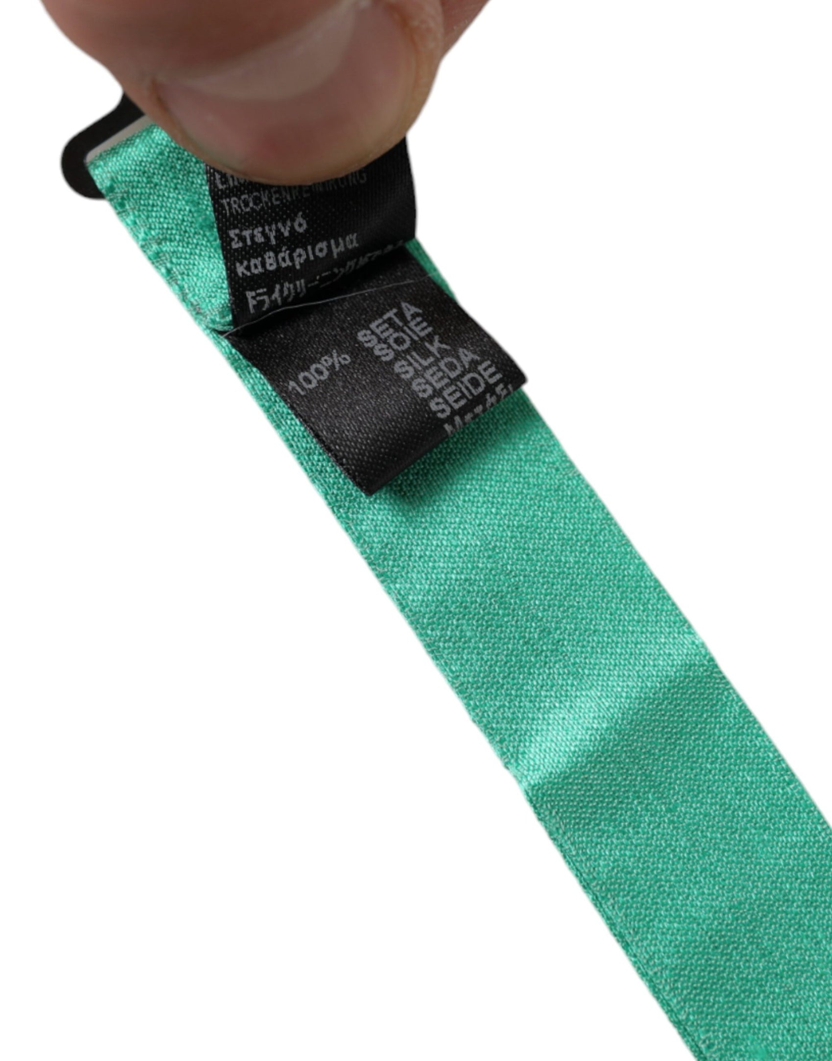 Papillon da uomo regolabile in seta verde menta