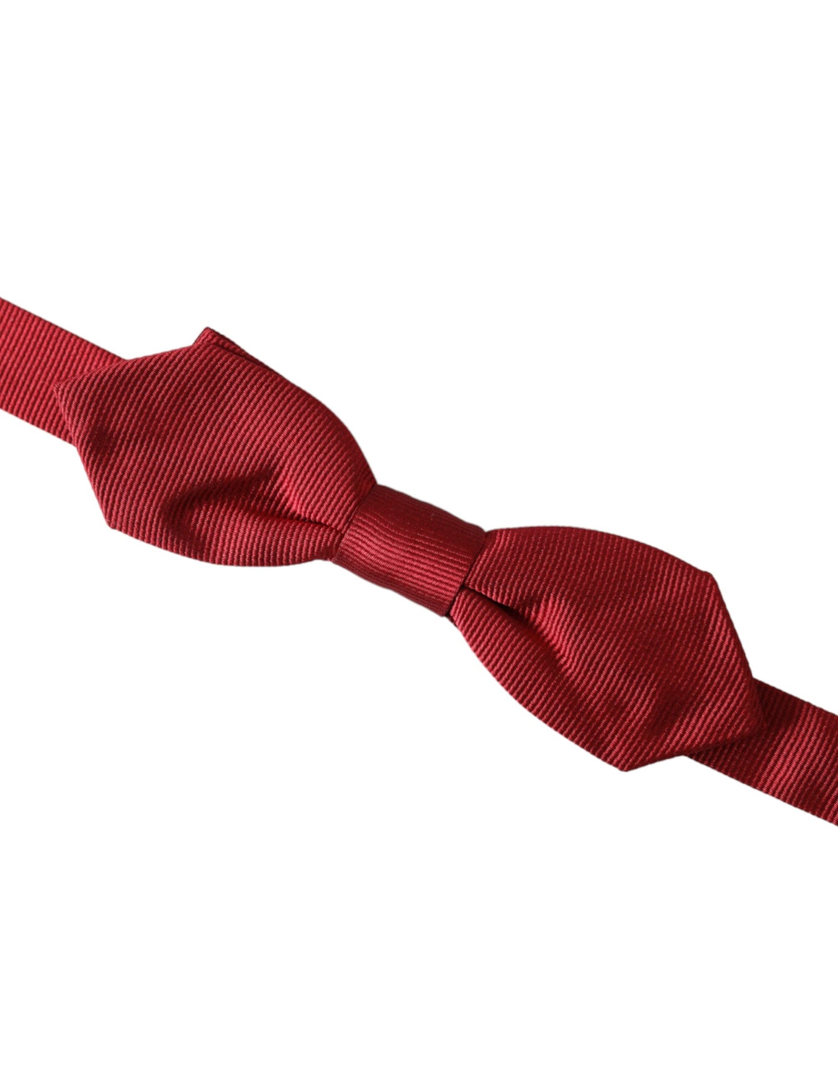 Papillon da uomo regolabile in jacquard di seta rossa