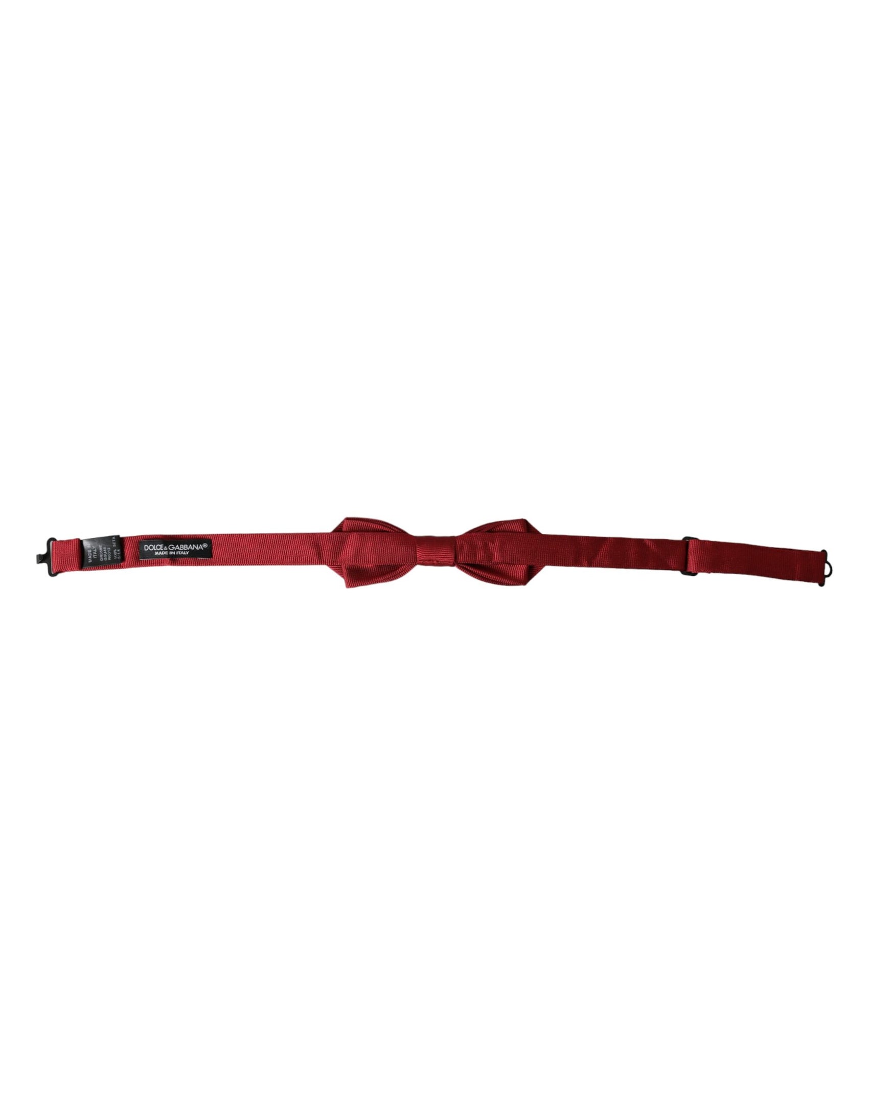 Papillon da uomo regolabile in jacquard di seta rossa