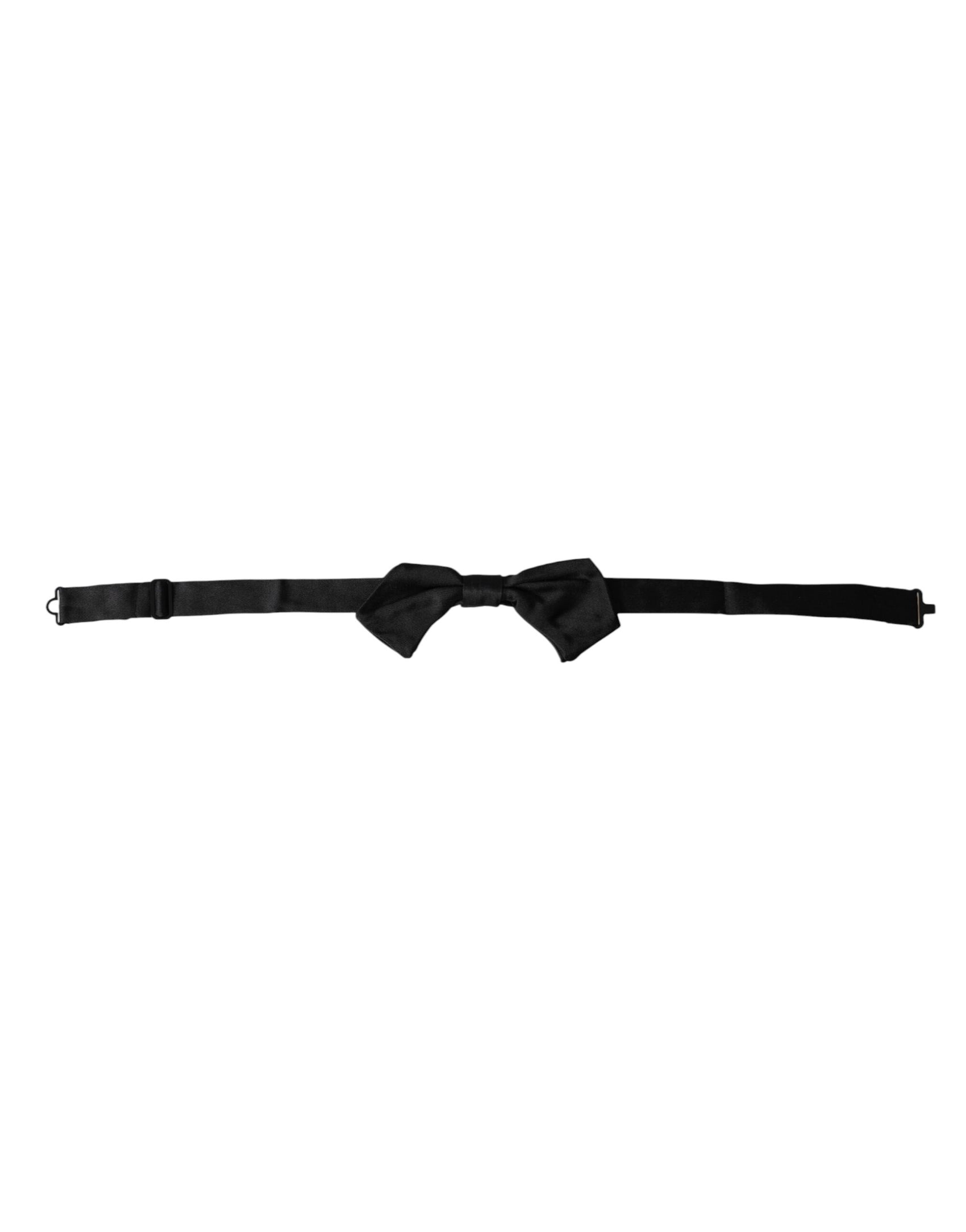 Papillon da uomo regolabile in raso di seta nero