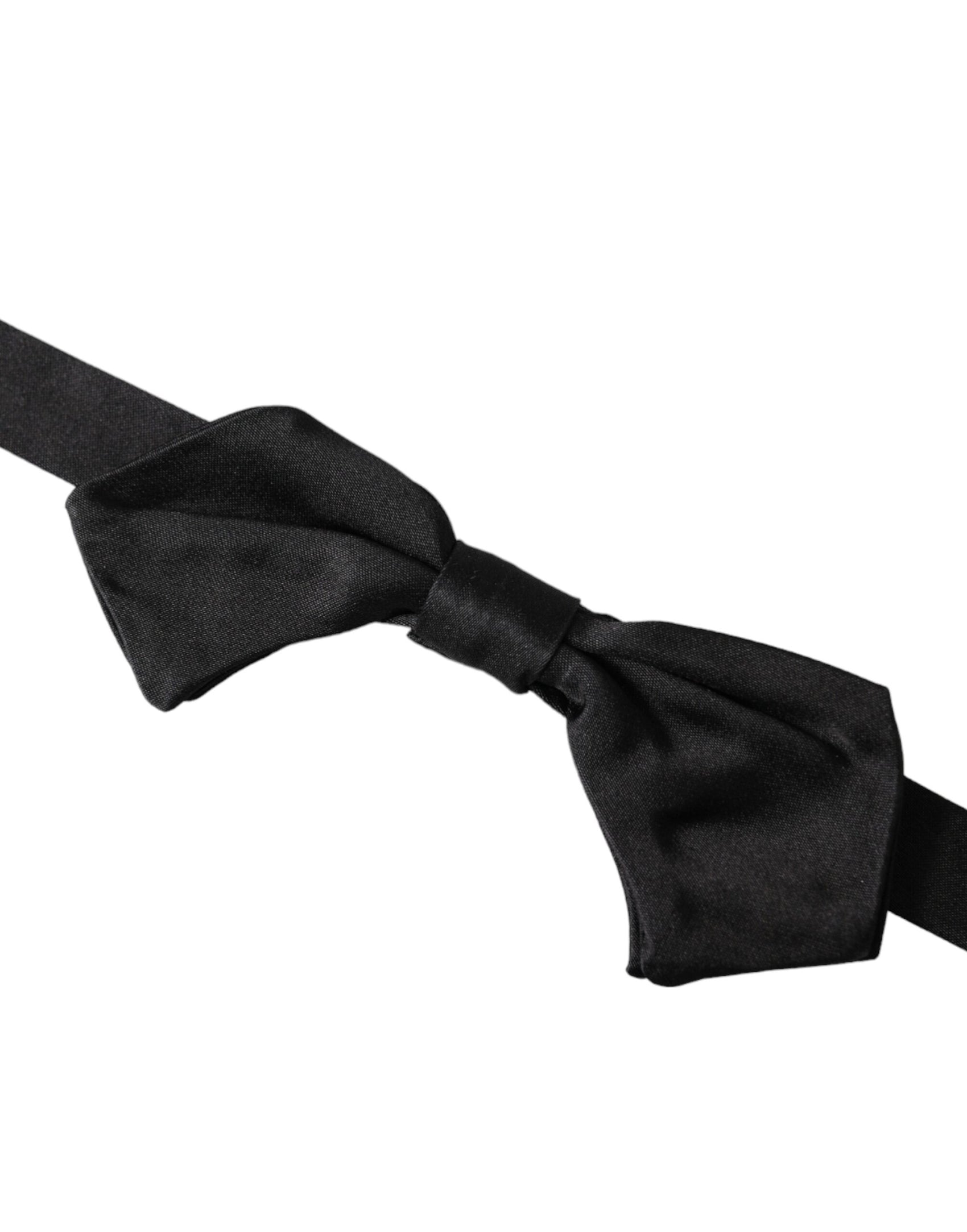 Papillon da uomo regolabile in raso di seta nero