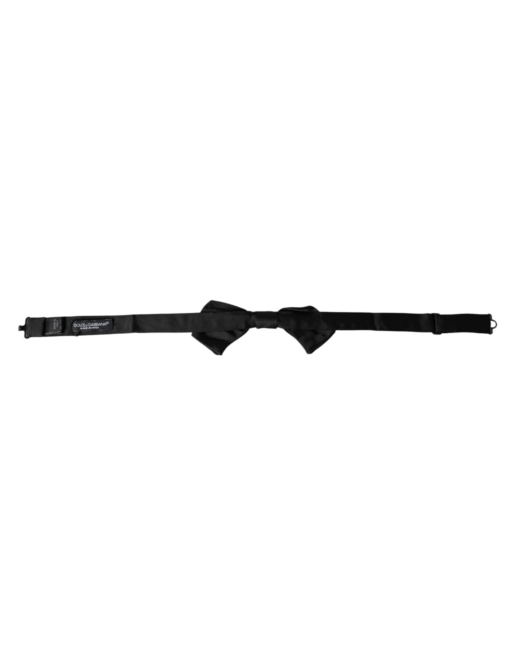 Papillon da uomo regolabile in raso di seta nero