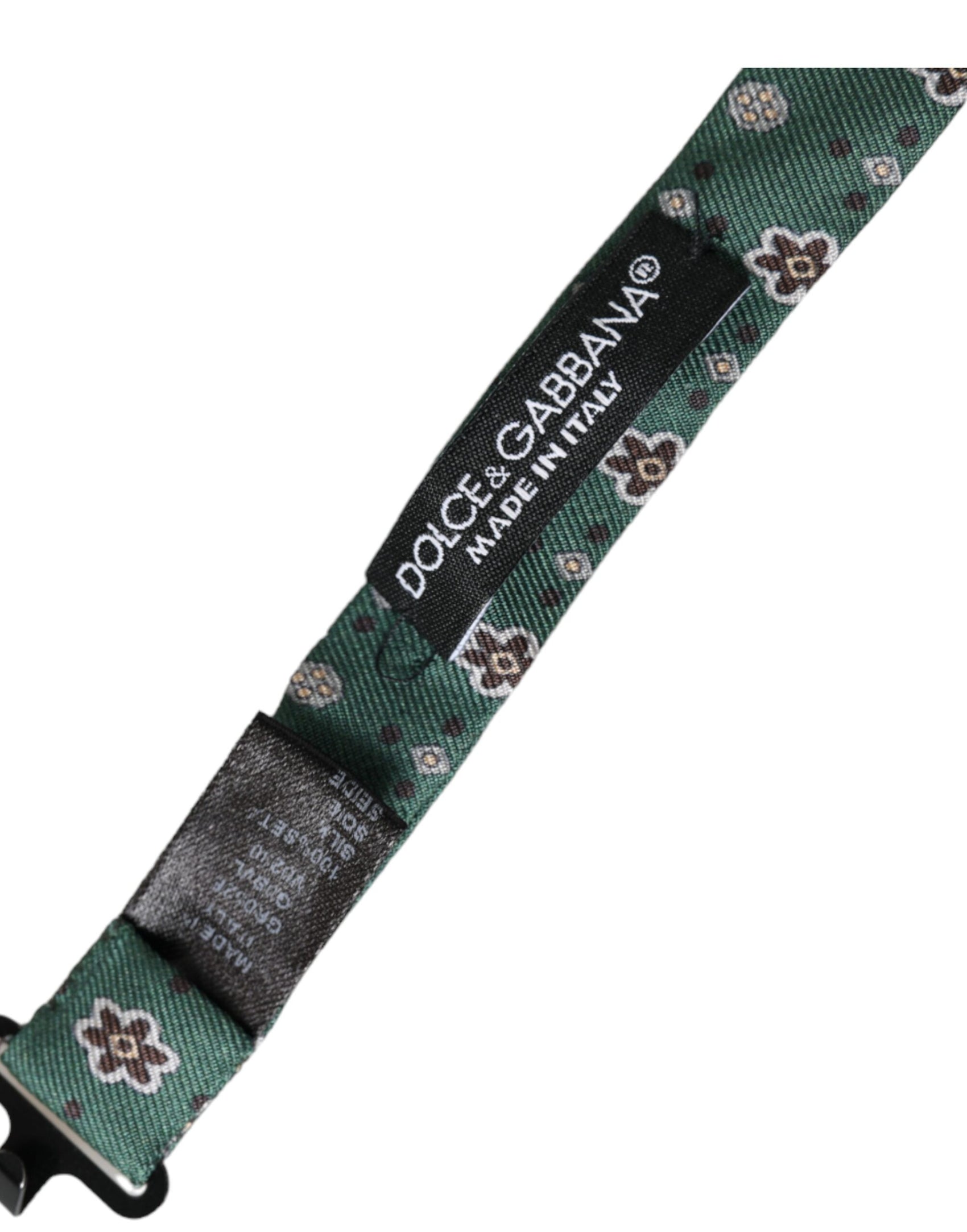 Papillon da uomo regolabile con motivo floreale verde menta