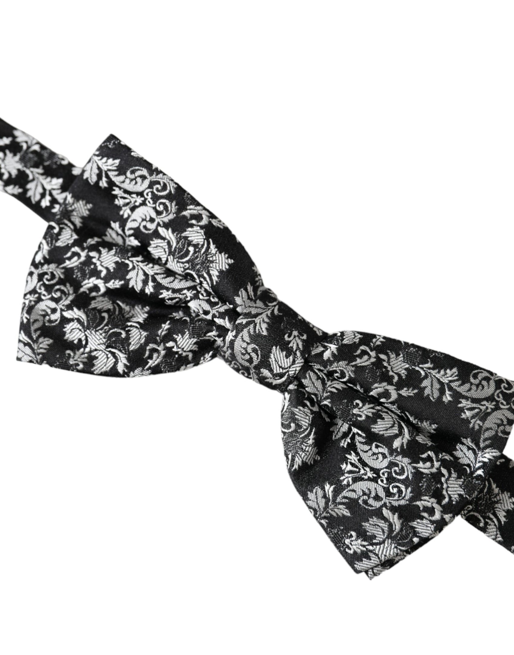 Papillon da uomo regolabile in seta floreale nera