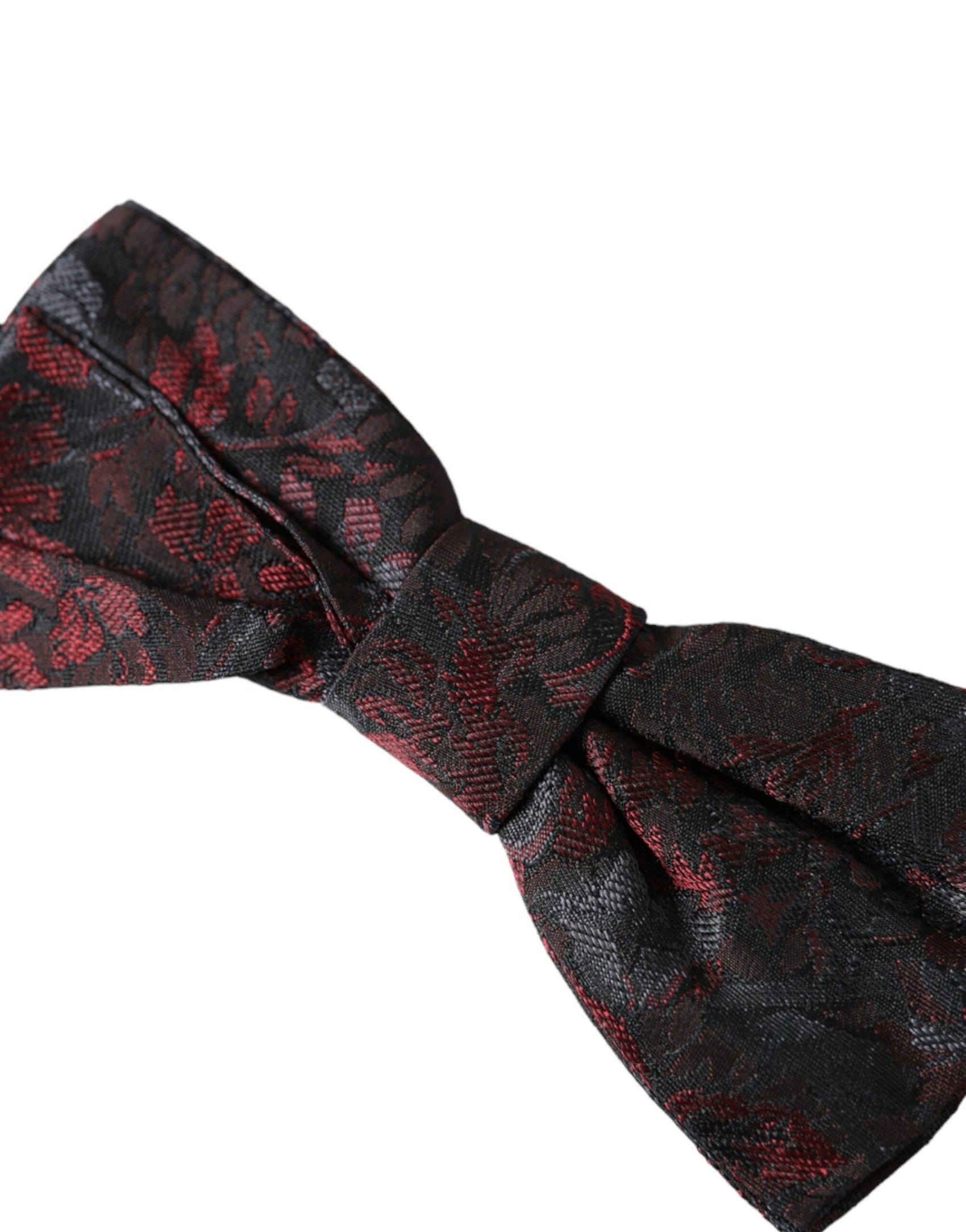 Papillon da uomo regolabile con motivo floreale rosso nero
