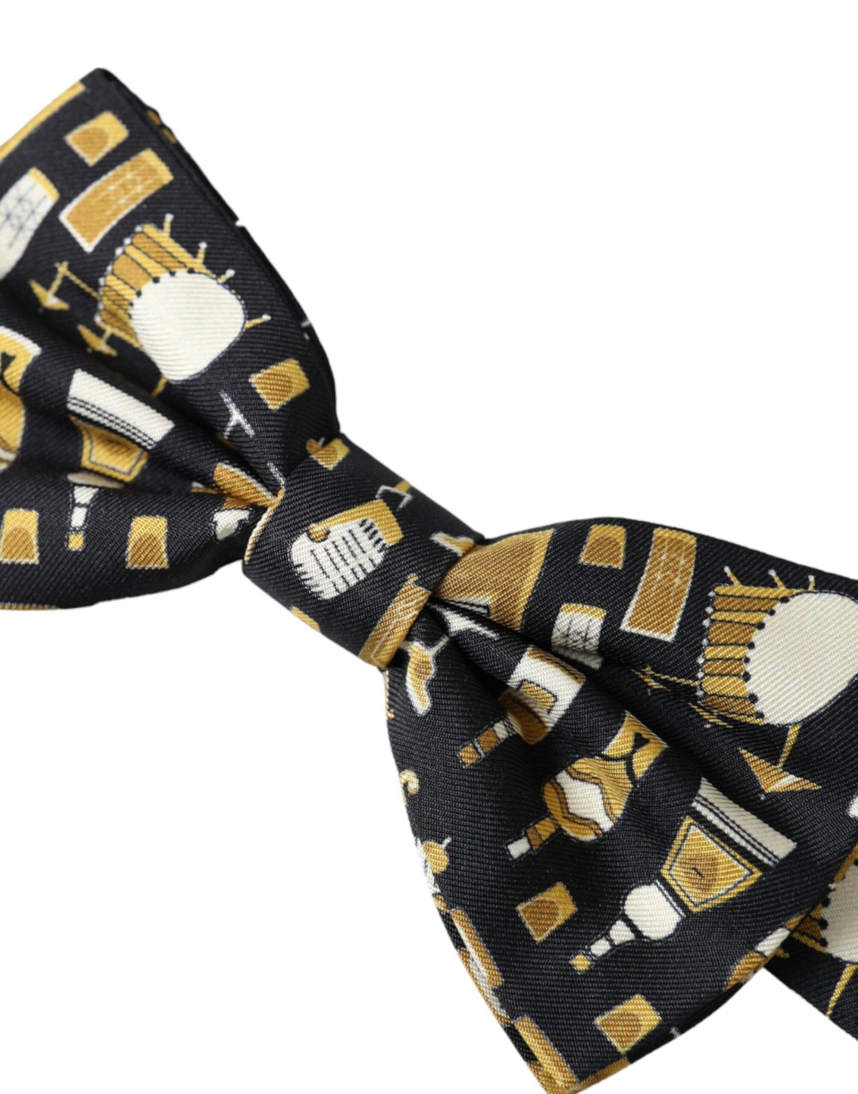 Papillon da uomo regolabile in seta nera da cocktail