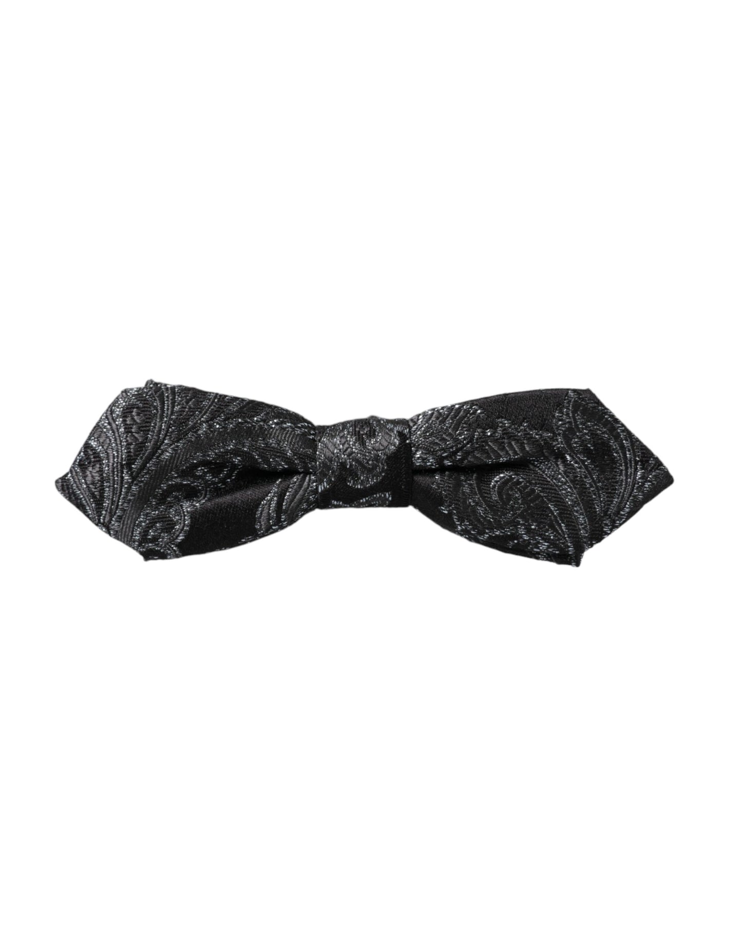 Papillon da uomo regolabile in jacquard di seta nera