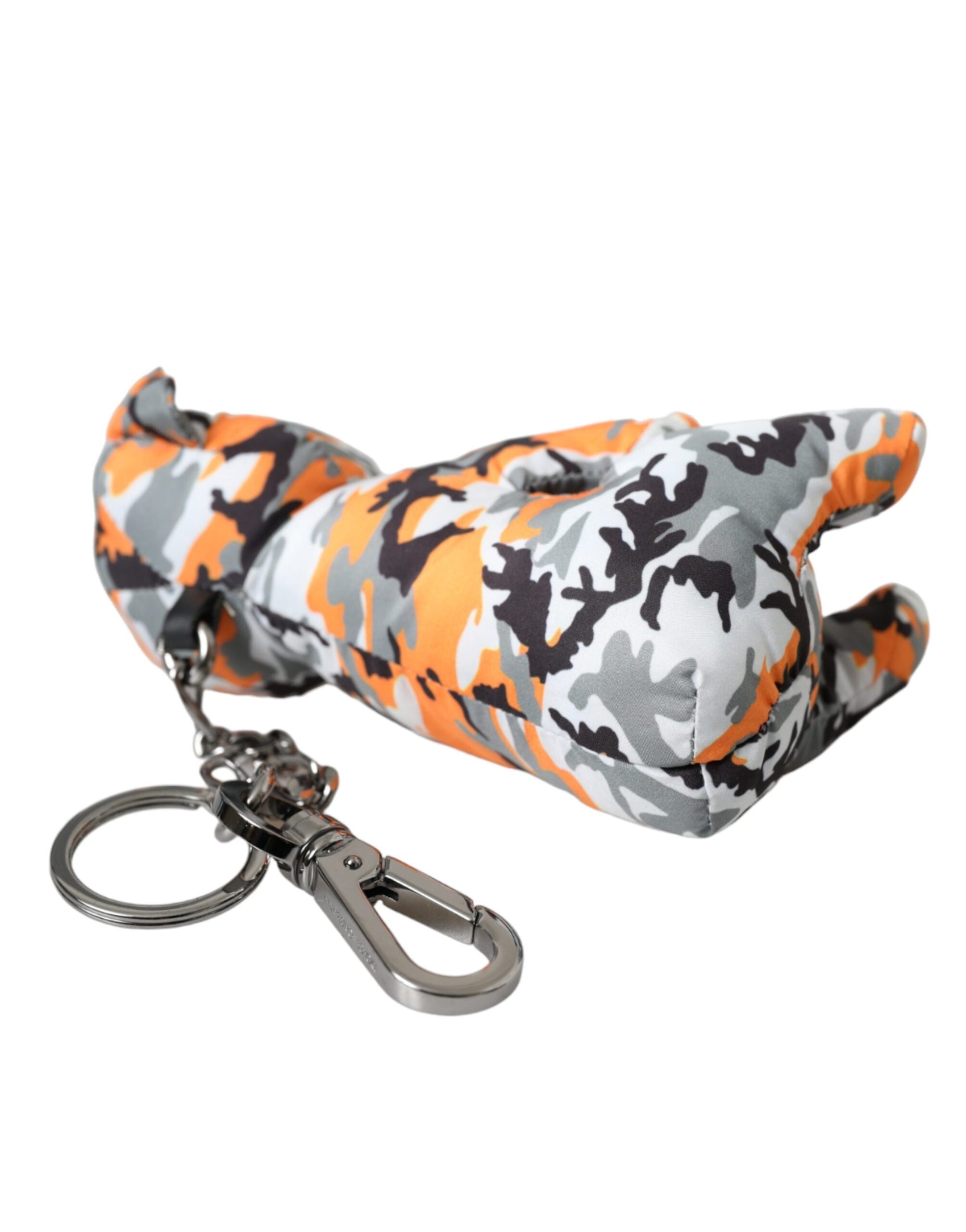 Portachiavi con silhouette di animale mimetico multicolore