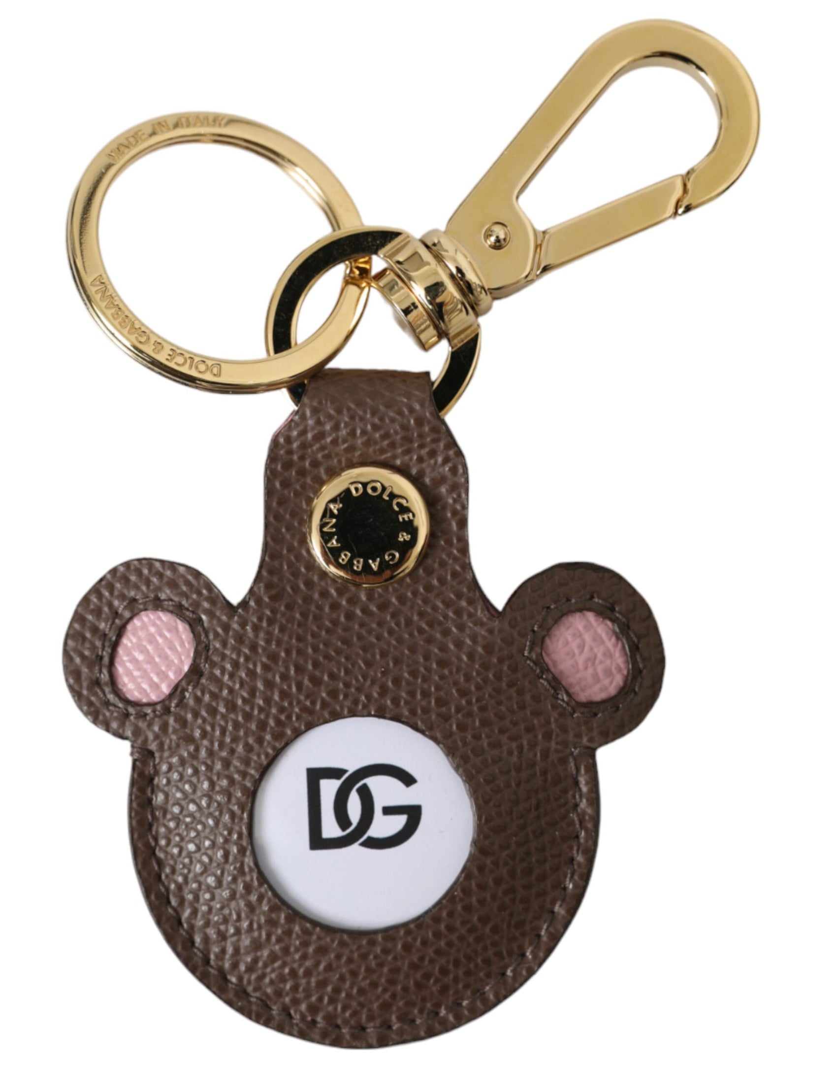 Portachiavi con logo DG in pelle di vitello Dauphine multicolore