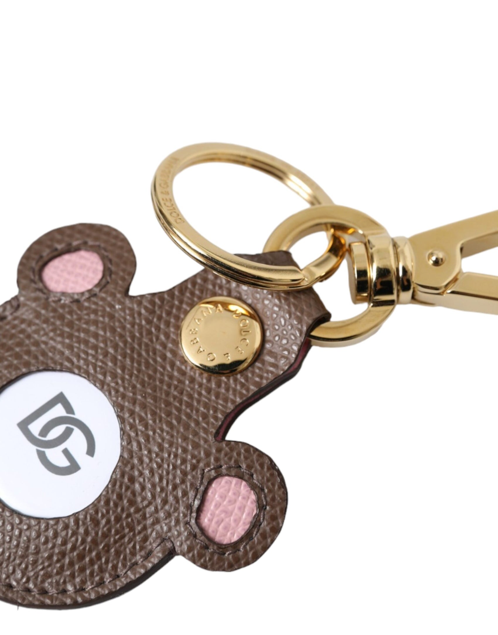 Portachiavi con logo DG in pelle di vitello Dauphine multicolore