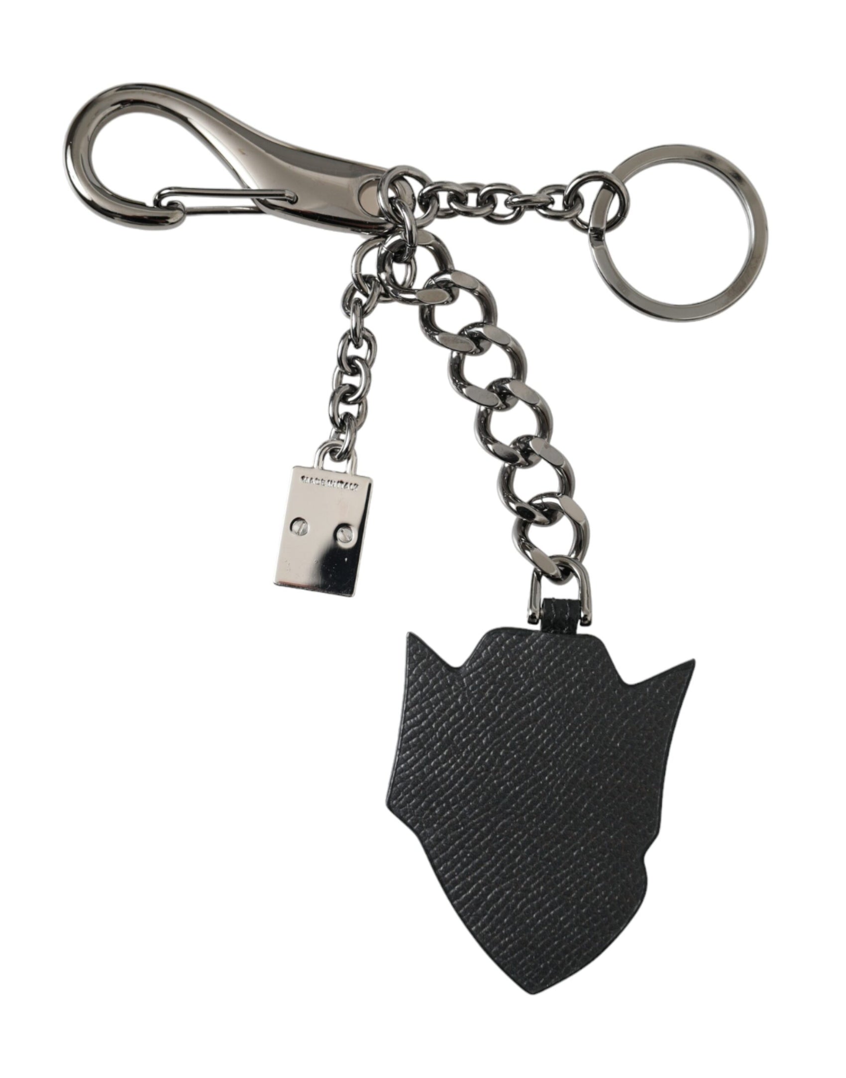 Portachiavi in ​​ottone argentato con logo Black Prince Studs