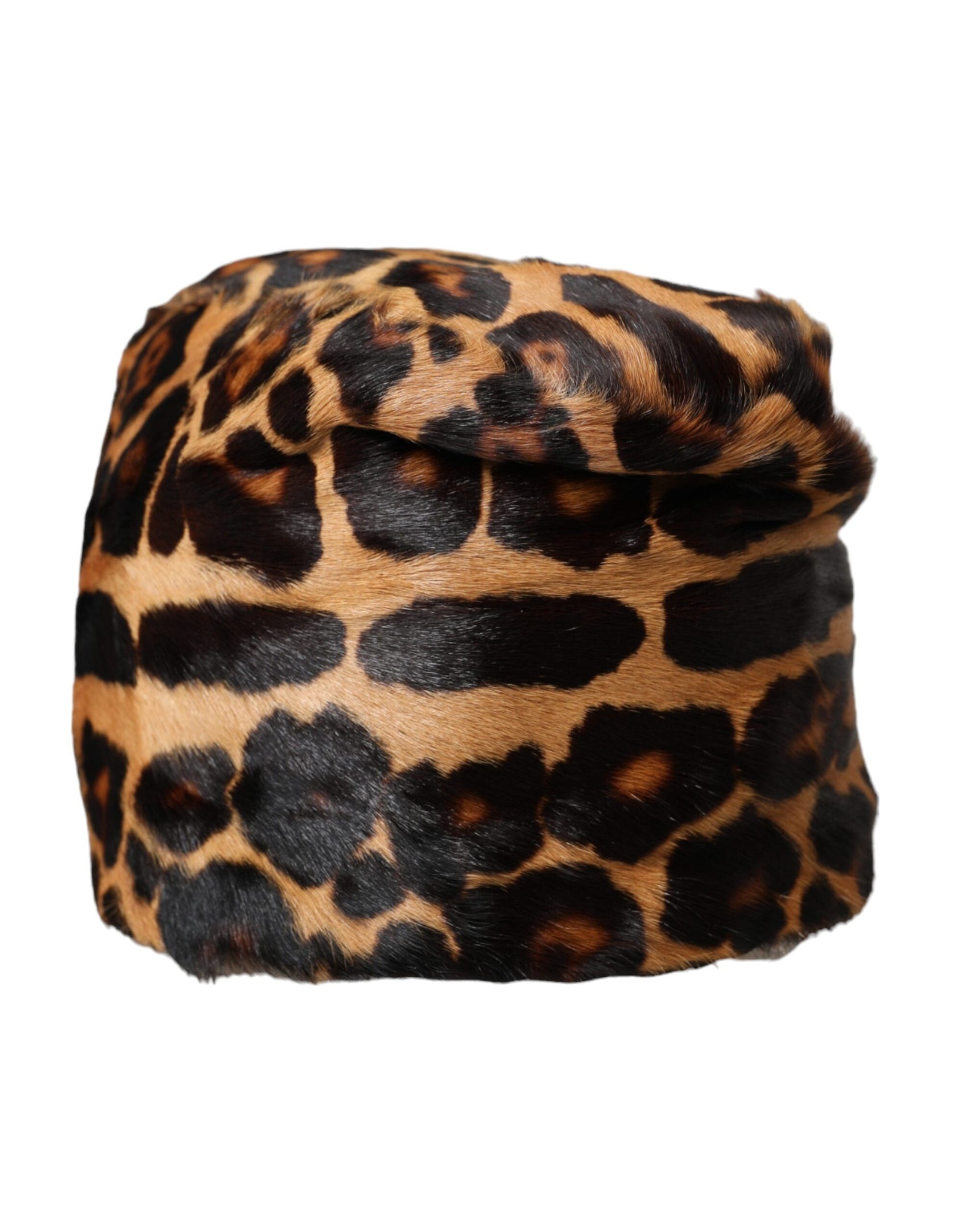 Brauner Leopardenfell-Bucket-Hut für Damen