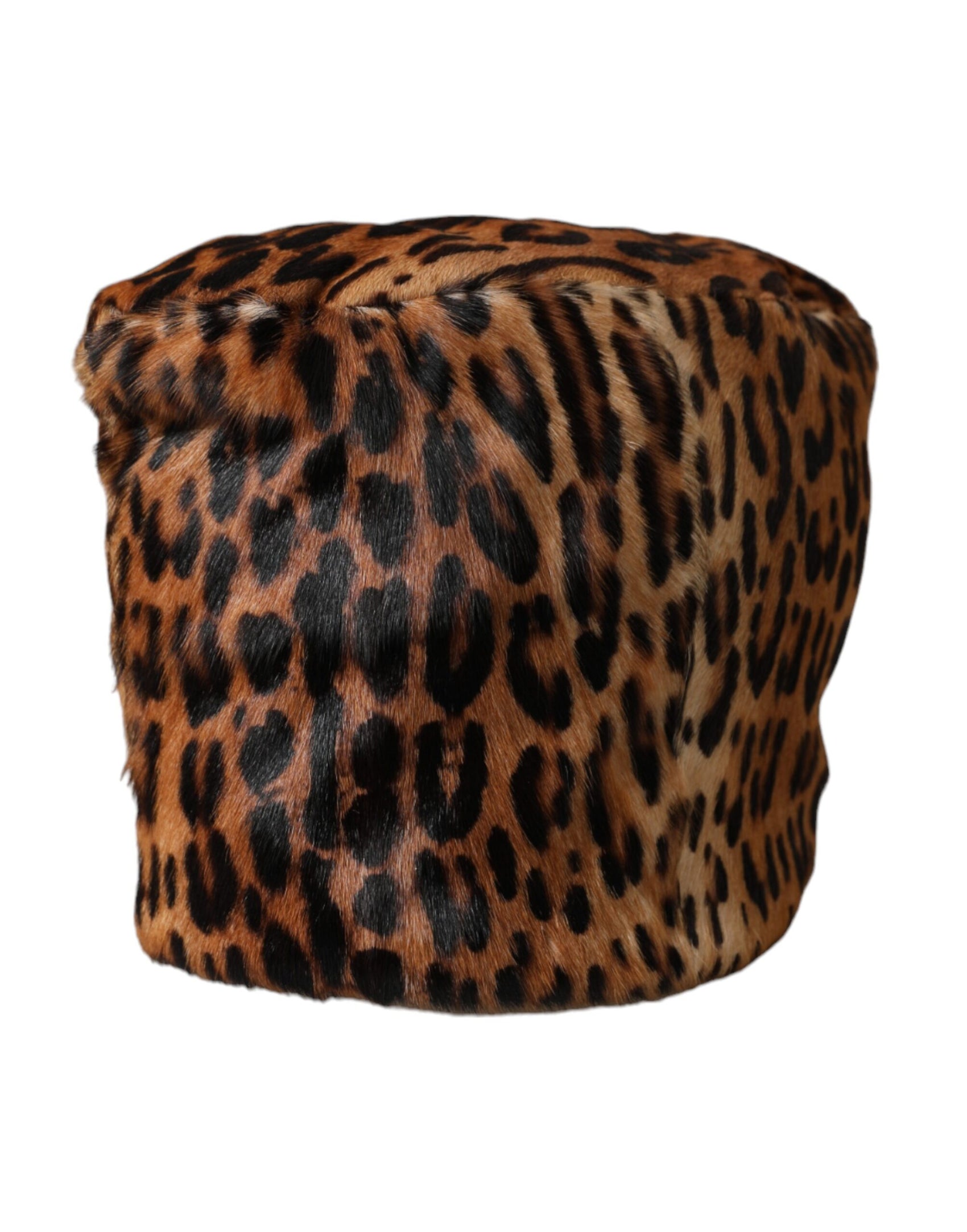 Brauner Leopardenfell-Bucket-Hut für Damen