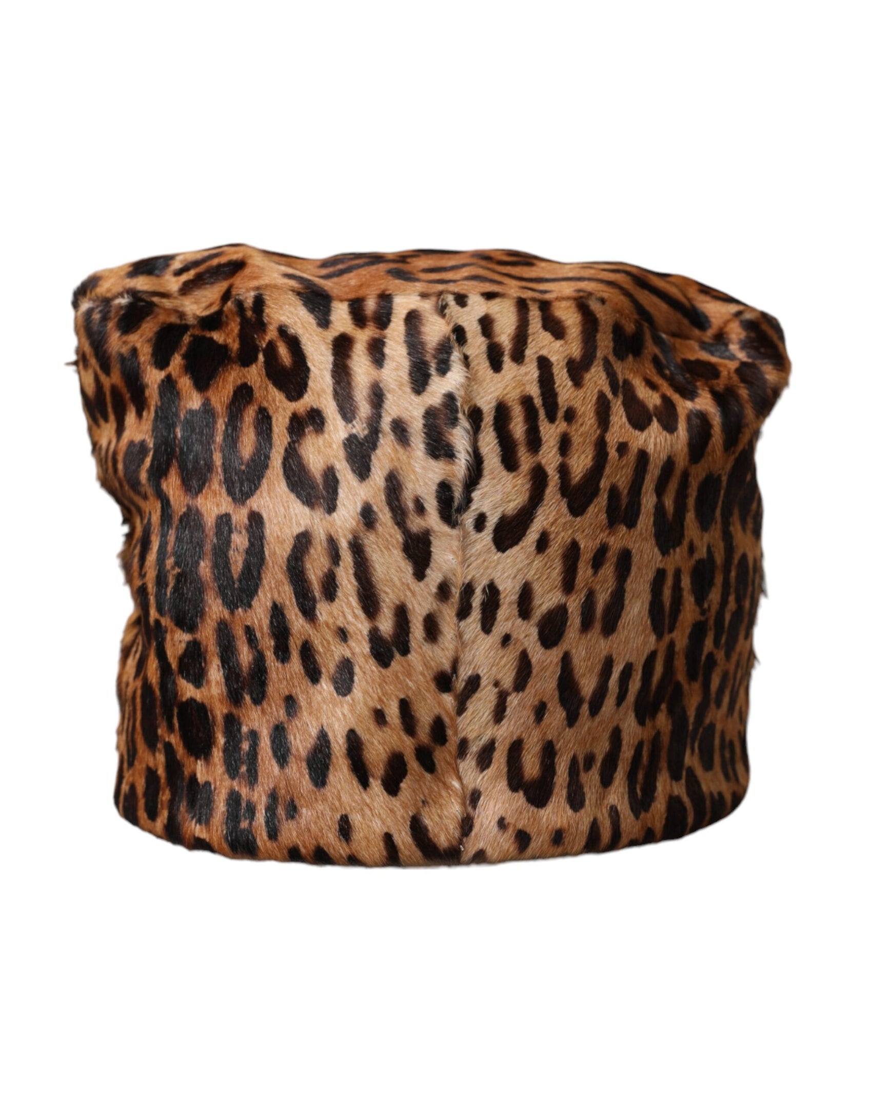 Brauner Leopardenfell-Bucket-Hut für Damen