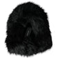 Black Faux Fur Whole Head Wrap Hat