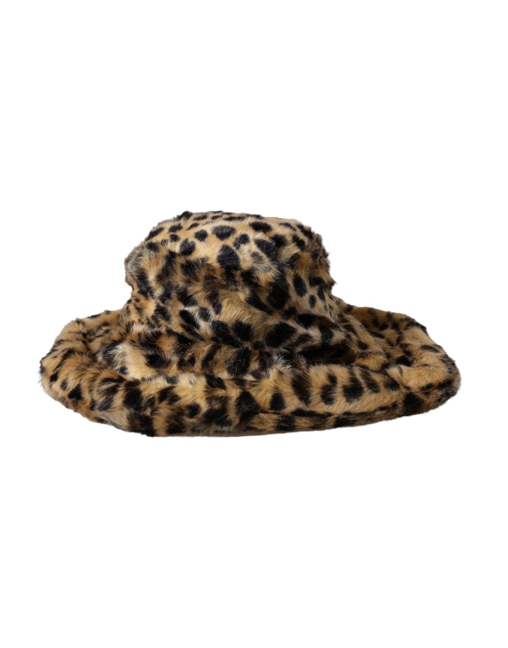Brauner Leopardenfell-Bucket-Hut für Damen