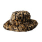 Brown Leopard Fur Women Bucket Hat