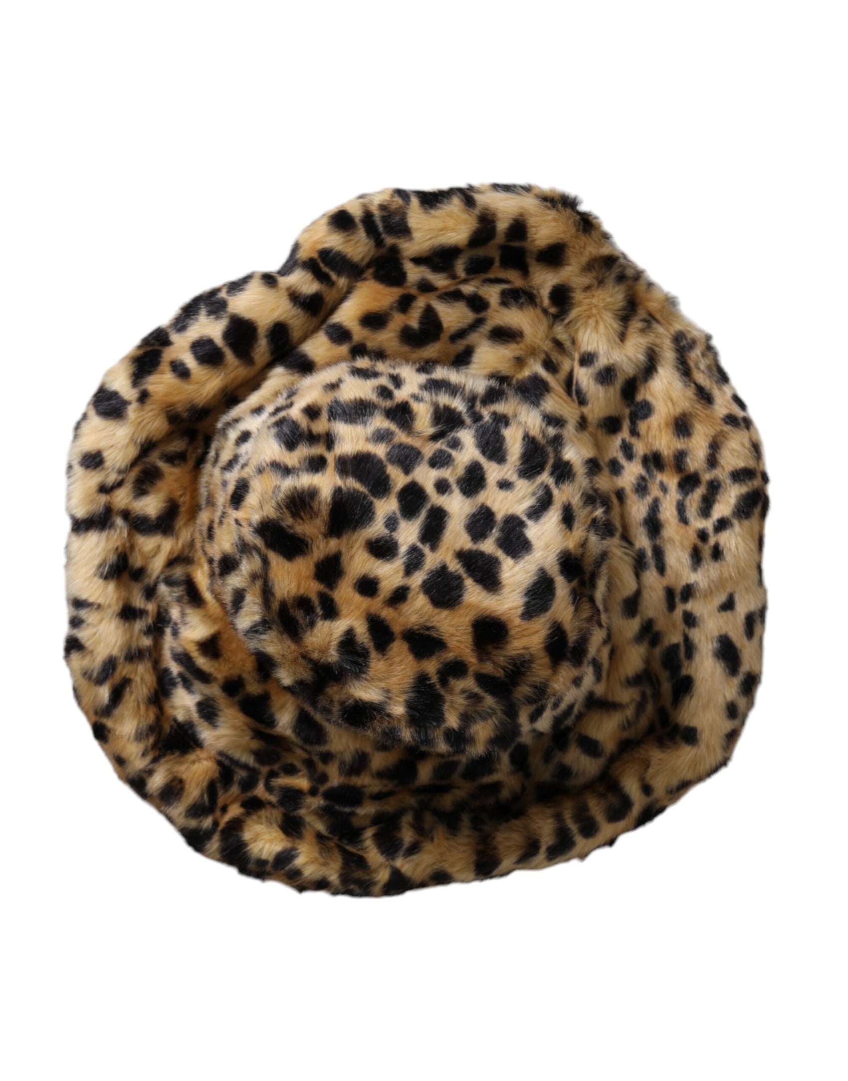 Brauner Leopardenfell-Bucket-Hut für Damen