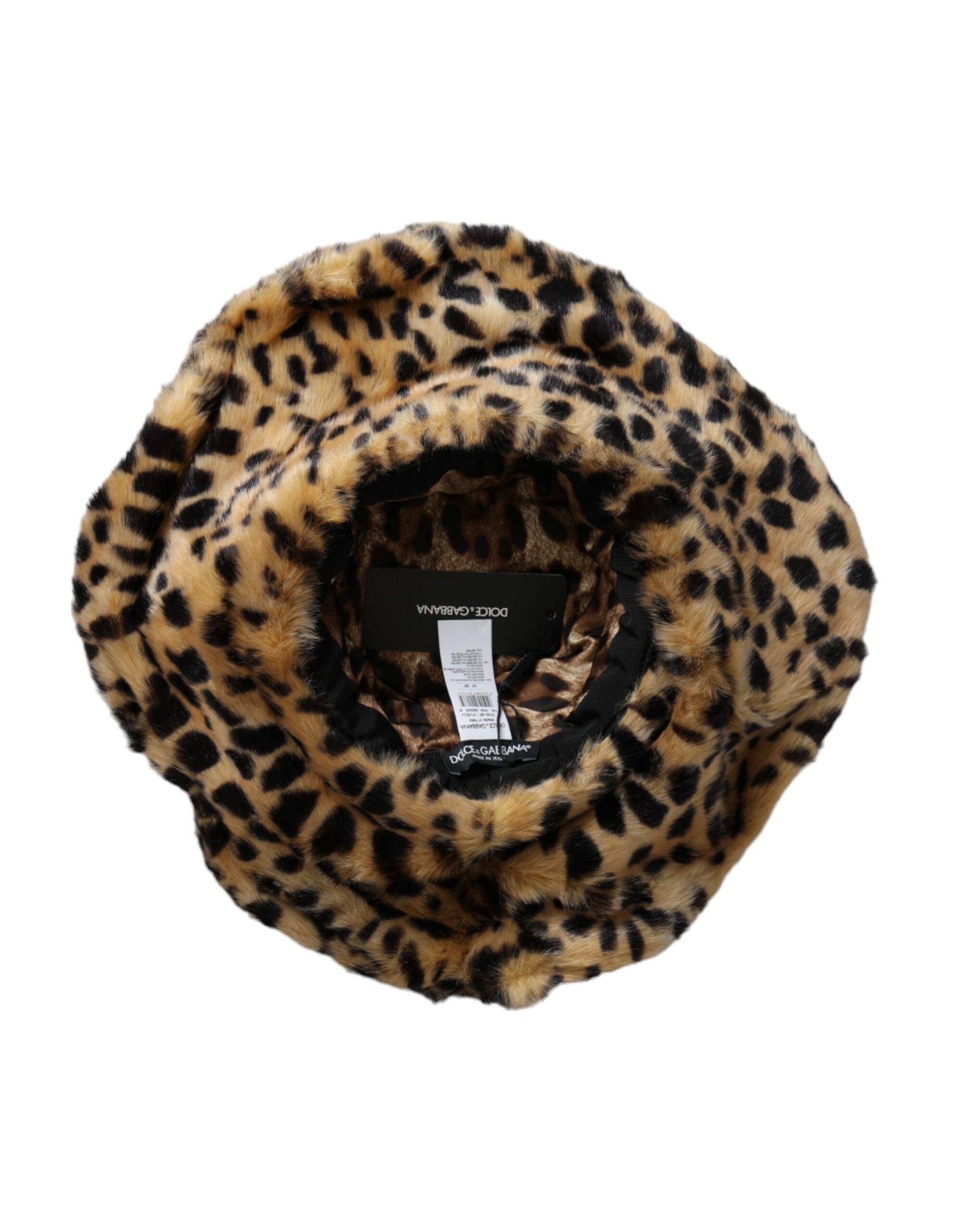 Brauner Leopardenfell-Bucket-Hut für Damen