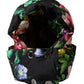 Black Floral Print Whole Head Wrap Hat