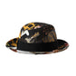 Cappello da donna a tesa larga Fedora patchwork multicolore